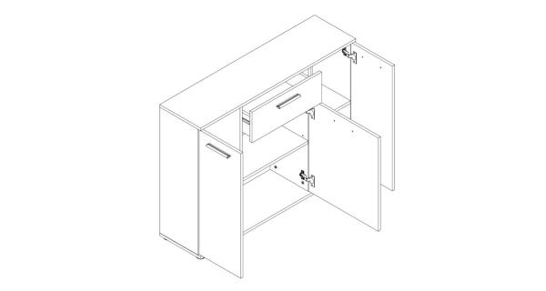 BANING komoda 110 cm, bílá