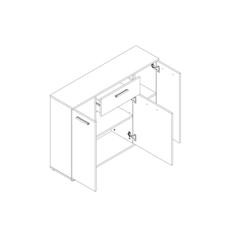 BANING komoda 110 cm, dub sonoma