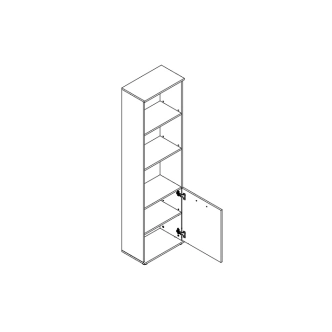 BANING regál s dvířky, dub sonoma