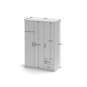 BANING skříň 3D2S, bílá