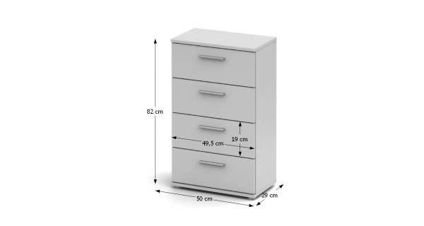 BANING šuplíková komoda, bílá