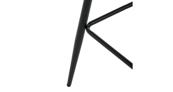 Barová židle BELMORWEL, bílá látka, černá podnož