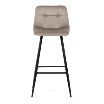 Barová židle BELMORWEL, cappuccino látka, černá podnož