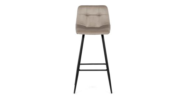 Barová židle BELMORWEL, cappuccino látka, černá podnož