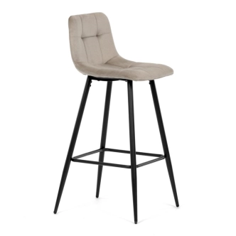 Barová židle BELMORWEL, cappuccino látka, černá podnož