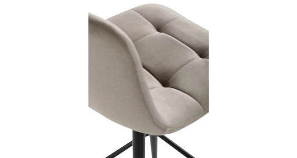 Barová židle BELMORWEL, cappuccino látka, černá podnož