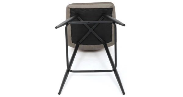 Barová židle BELMORWEL, cappuccino látka, černá podnož