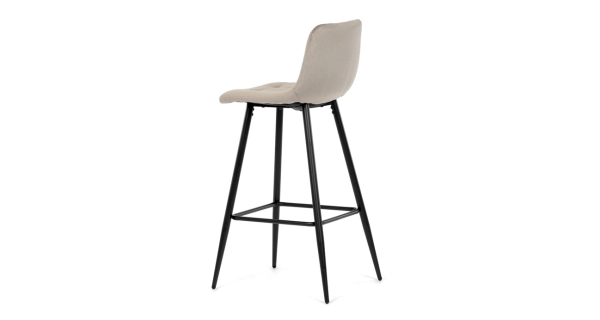 Barová židle BELMORWEL, cappuccino látka, černá podnož