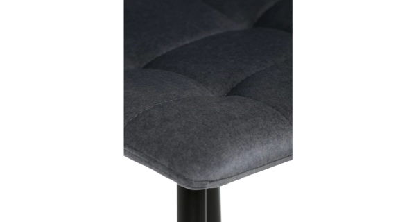 Barová židle BELMORWEL, šedá látka, černá podnož