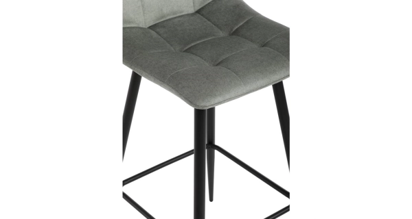 Barová židle BELMORWEL, zelená látka, černá podnož