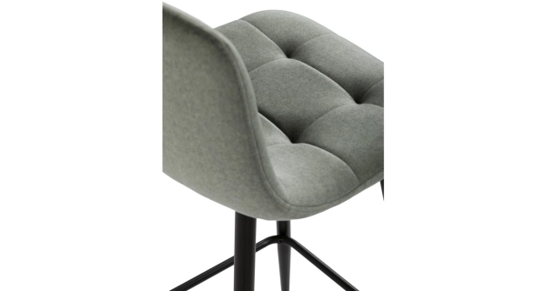 Barová židle BELMORWEL, zelená látka, černá podnož