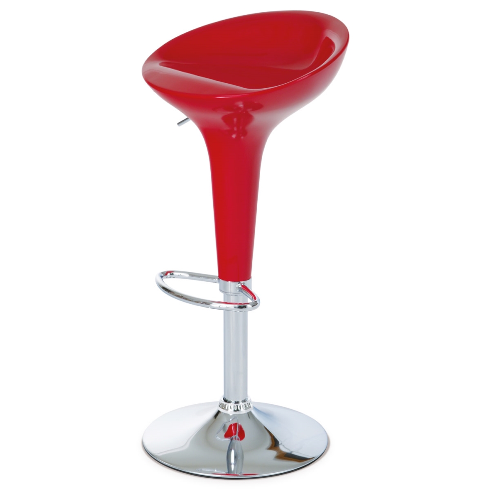 Levně Barová židle NIPPON, červená/plast chrom