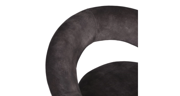 Barová židle DALTREN, hnědá sametová látka, černá podnož