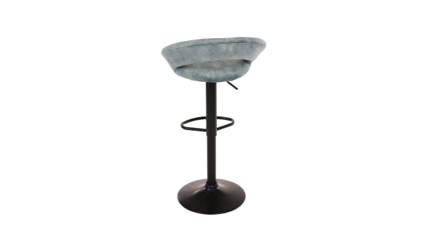 Barová židle DALTREN, modrá sametová látka, černá podnož