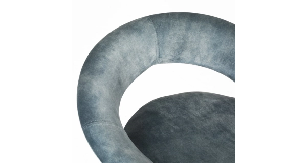 Barová židle DALTREN, modrá sametová látka, černá podnož