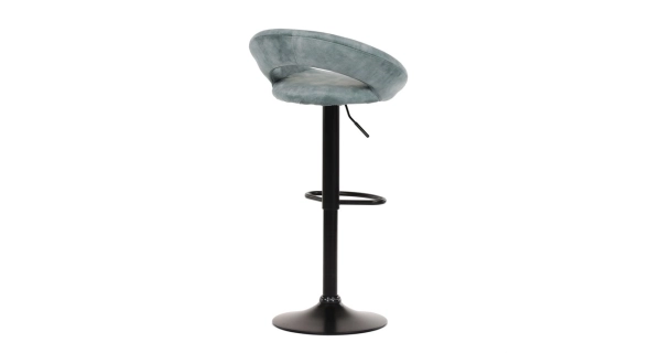 Barová židle DALTREN, modrá sametová látka, černá podnož