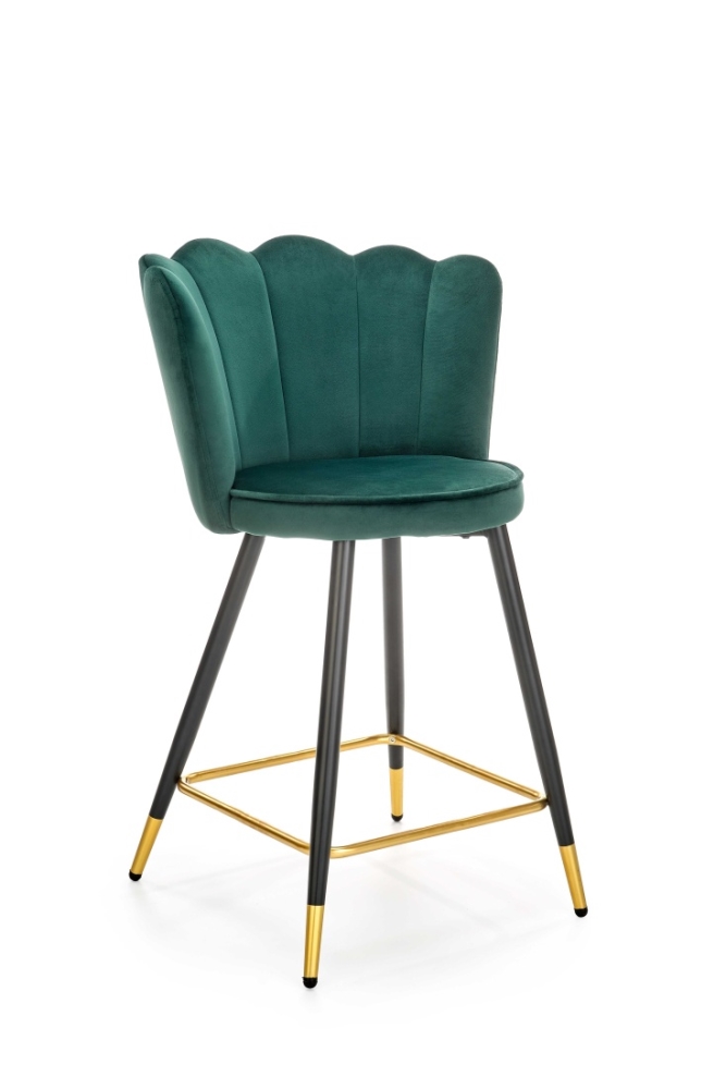 Levně Barová židle CLEMENCEAU, tmavě zelená