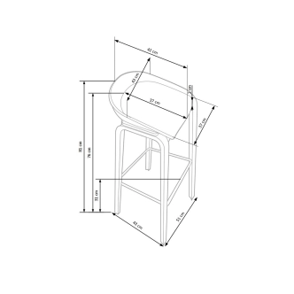Barová židle WASEDA, bílá/šedá