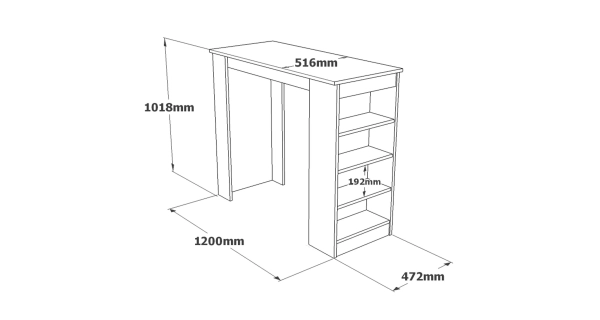 Barový stůl CRESTON, atlantská borovice/bílá