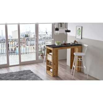 Barový stůl CRESTON, atlantská borovice/černá