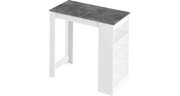 Barový stůl FERBL, bílá/beton