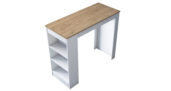 Barový stůl TORLOR, bílá/vlašský ořech