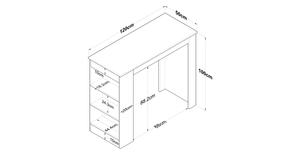 Barový stůl TORLOR, bílá/vlašský ořech