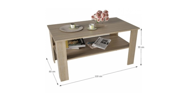 BAWEAN konferenční stolek, dub sonoma