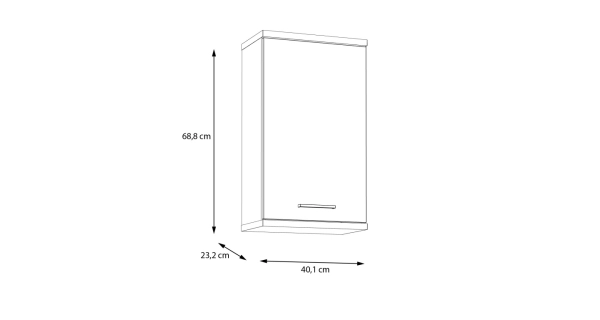 BELBEL koupelnová horní skříňka, tmavě šedý beton/bílý lesk, 5 let záruka