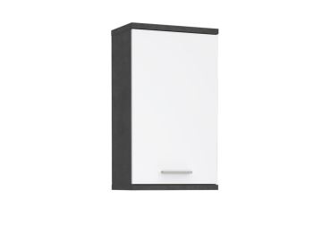 BELBEL koupelnová horní skříňka, tmavě šedý beton/bílý lesk, 5 let záruka