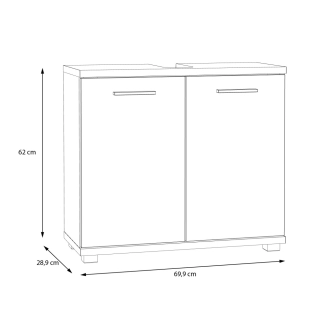BELBEL koupelnová skříňka pod umyvadlo, dub artisan/šalvěj, 5 let záruka