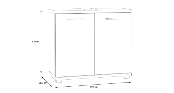BELBEL koupelnová skříňka pod umyvadlo, dub artisan/šalvěj, 5 let záruka