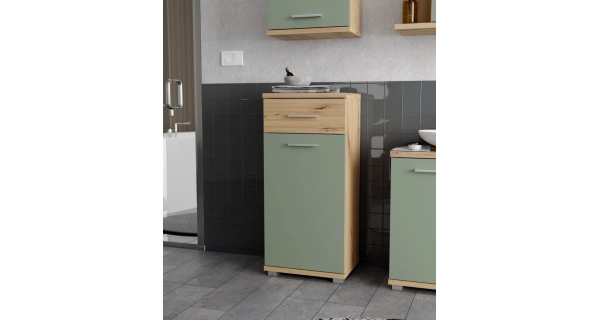 BELBEL koupelnová spodní skříňka, dub artisan/šalvěj, 5 let záruka