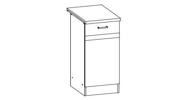 BELISA, skříňka dolní D40, rijeka světlá