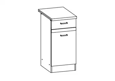 BELISA, skříňka dolní D40S1, rijeka světlá