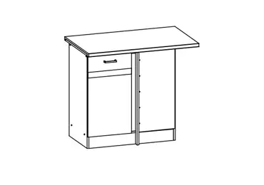 BELISA, skříňka dolní rohová D100NW, dub wenge