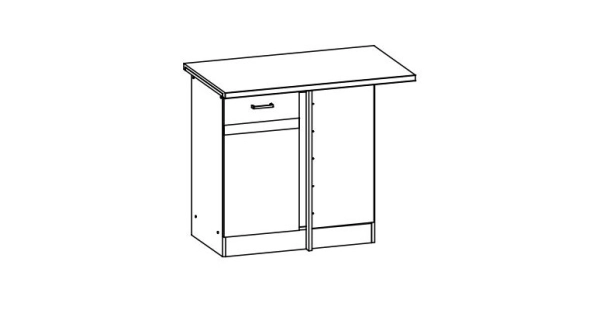 BELISA, skříňka dolní rohová D100NW, rijeka světlá