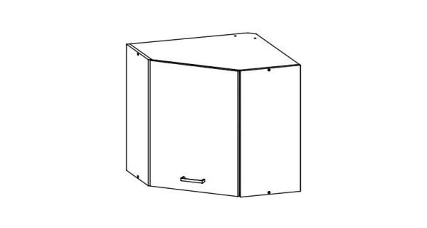 BELISA, skříňka horní rohová G60NW, rijeka světlá