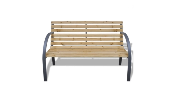 BERKA, zahradní lavička, černá/přírodní, 122 cm