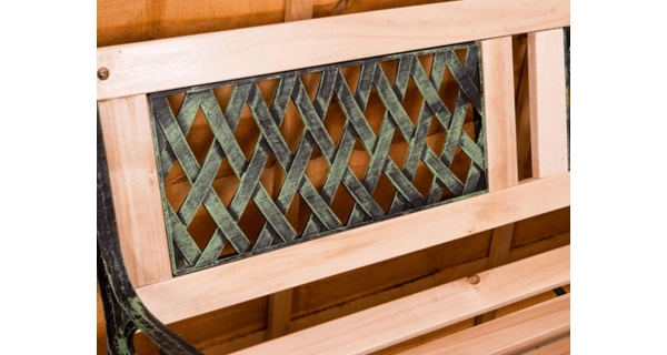 BEZEMA, zahradní lavička, černá/přírodní, 126 cm