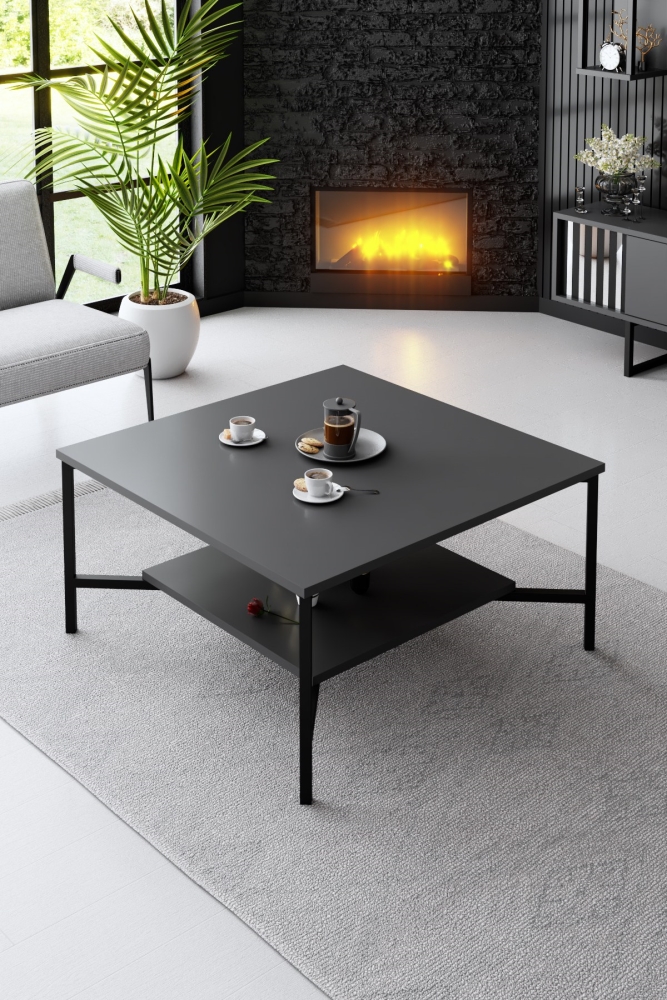 Levně Konferenční stolek ALIBABA, antracit/černá