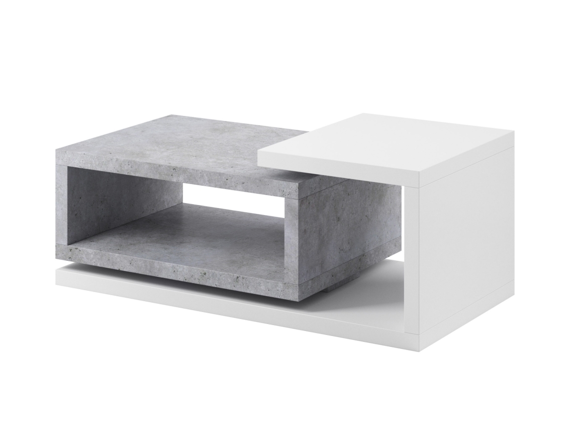 KAGOSHI konferenční stolek, bílá/beton colorado