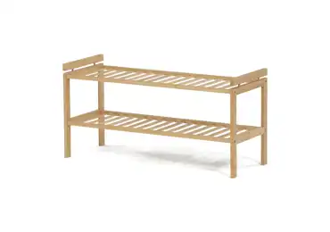 Botník ARNALHAL, 2 police, masiv bambus, přírodní odstín