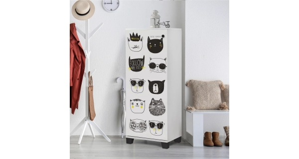 Botník ASHER, bílá/černá