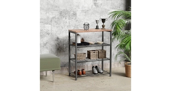 Botník AUBERTA, dub/šedá DOPRODEJ