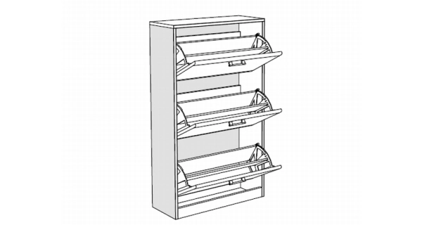 Botník BELER 3, bílá