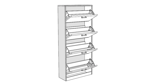 Botník BELER 4, bílá