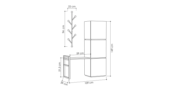 Botník BOTYS, bílá/antracit