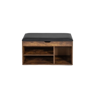 Botník CALKI se sedákem, hnědá/černá ekokůže