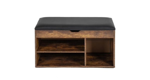 Botník CALKI se sedákem, hnědá/černá ekokůže